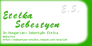 etelka sebestyen business card